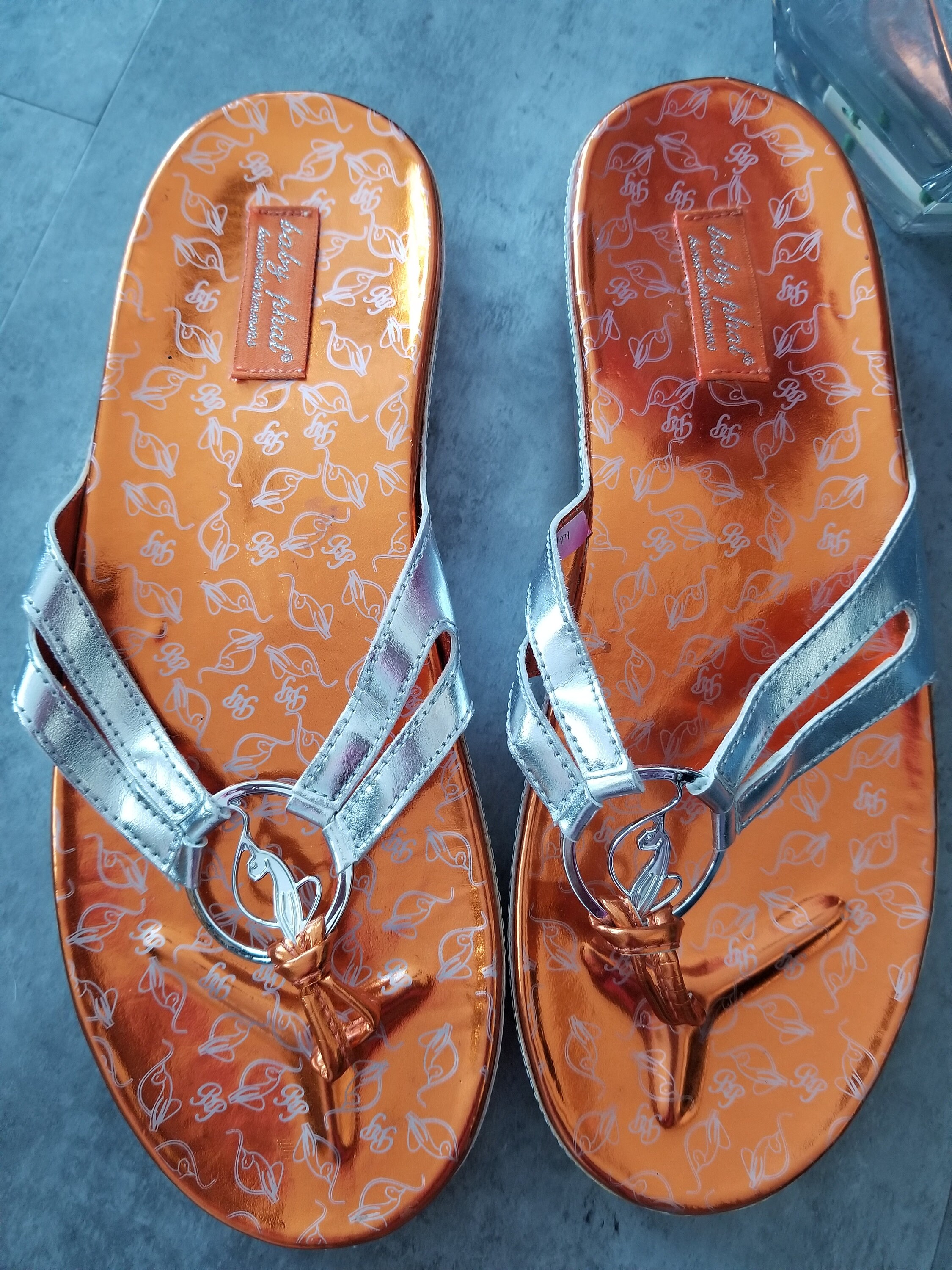 Buy Vintage Y2K Baby Phat Sandals Orange Silver by Kimona Flip Flops Babyphat Size 9 Online in India Etsy