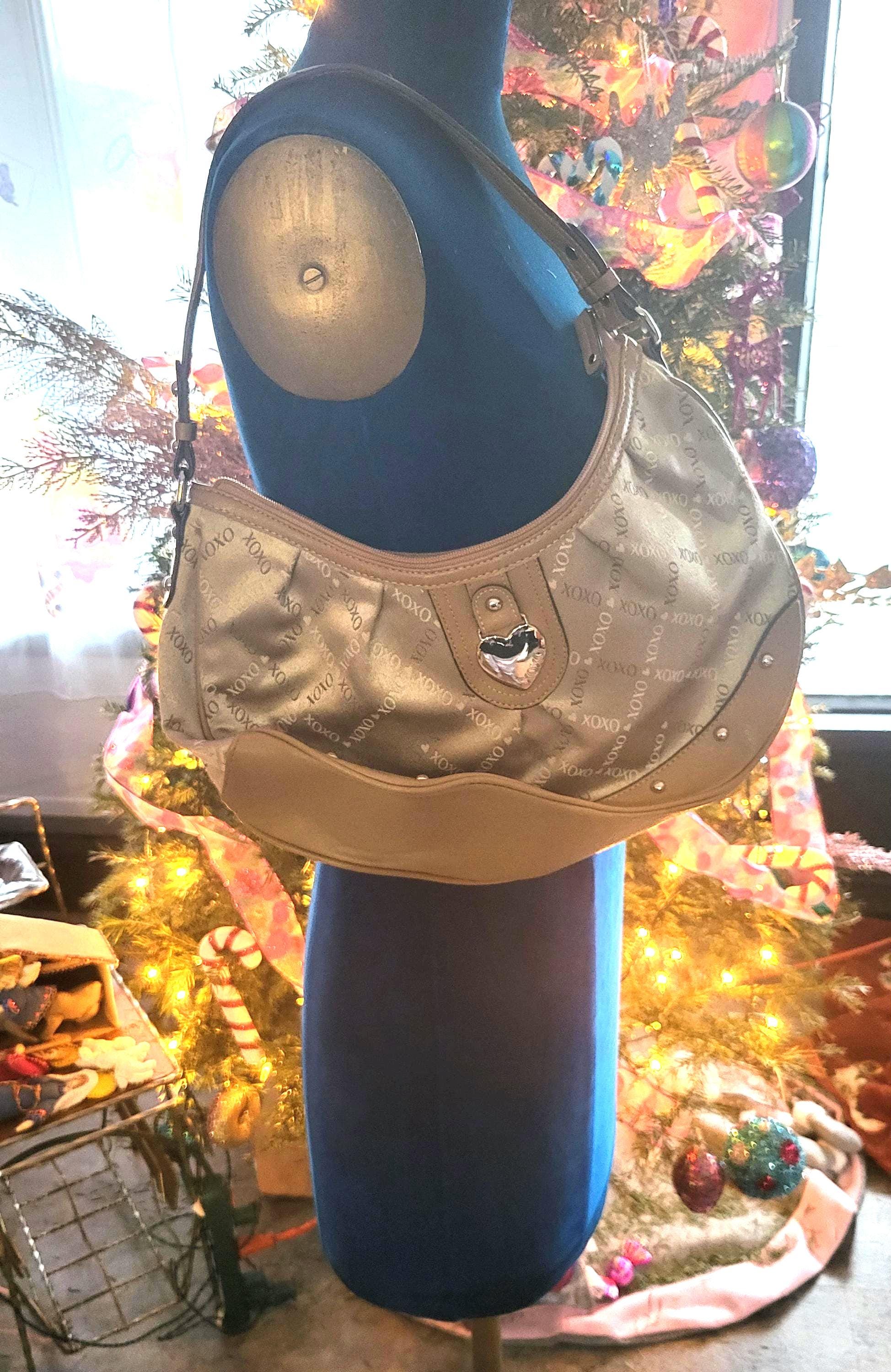 Vintage Y2K Half Moon Brown XOXO Canvas Hobo Bag Handbag Vintage Y2K Half Moon Brown XOXO Canvas Hobo Bag Handbag