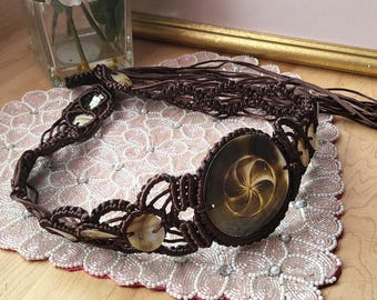 New Hipster Belt, is Made of Black Mother of Pearl Shells  display picture 1