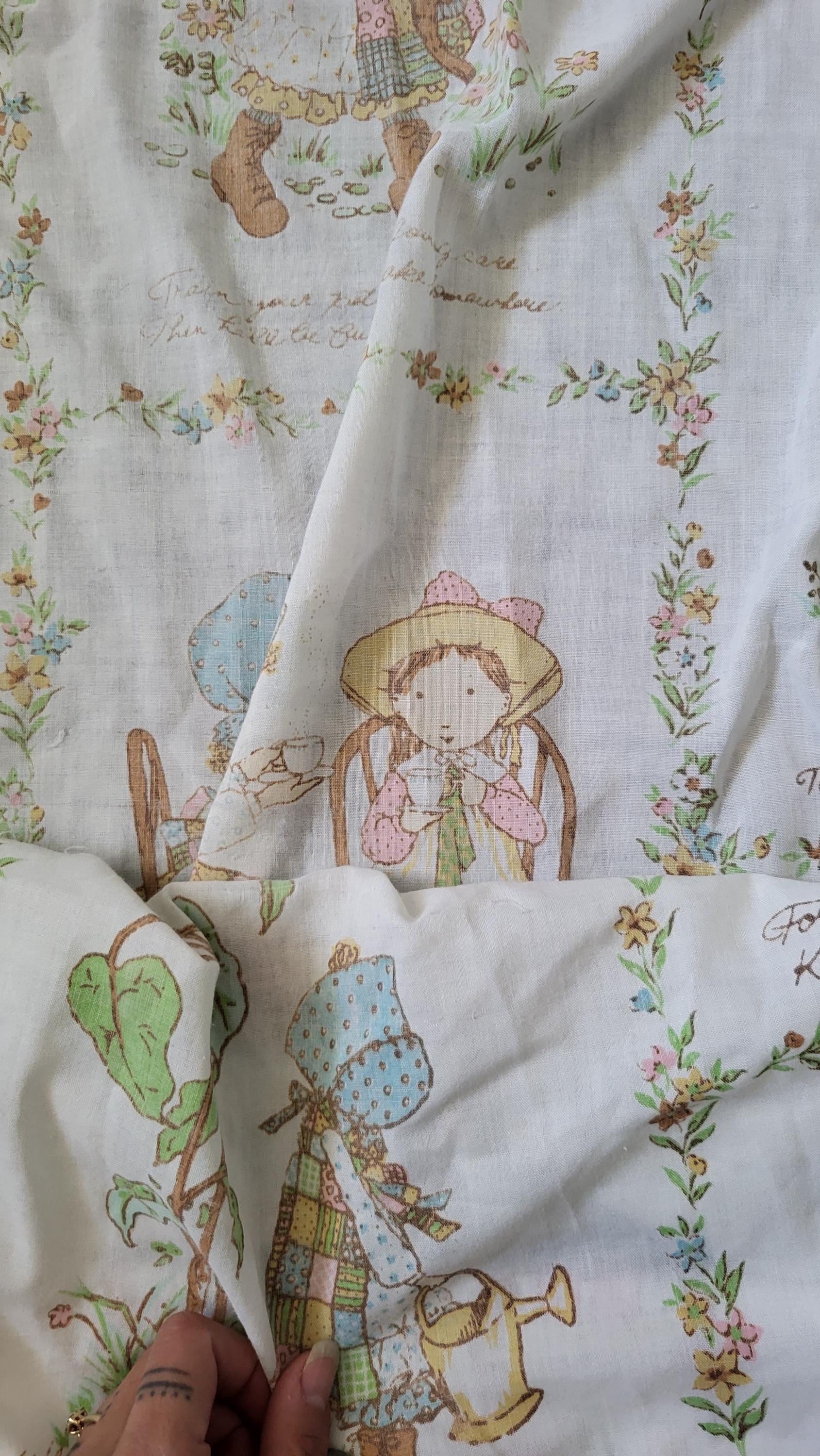Holly Hobbie Vintage Twin Size Pillow Case & Fitted Sheet Morgan