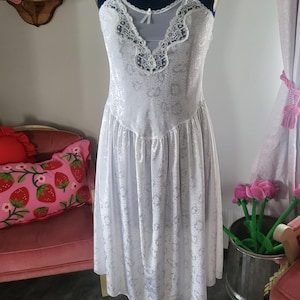 Vintage Mantelle 80&#39;s-90&#39;s Bridal Lingerie Set Robe and Night Dress Size SM