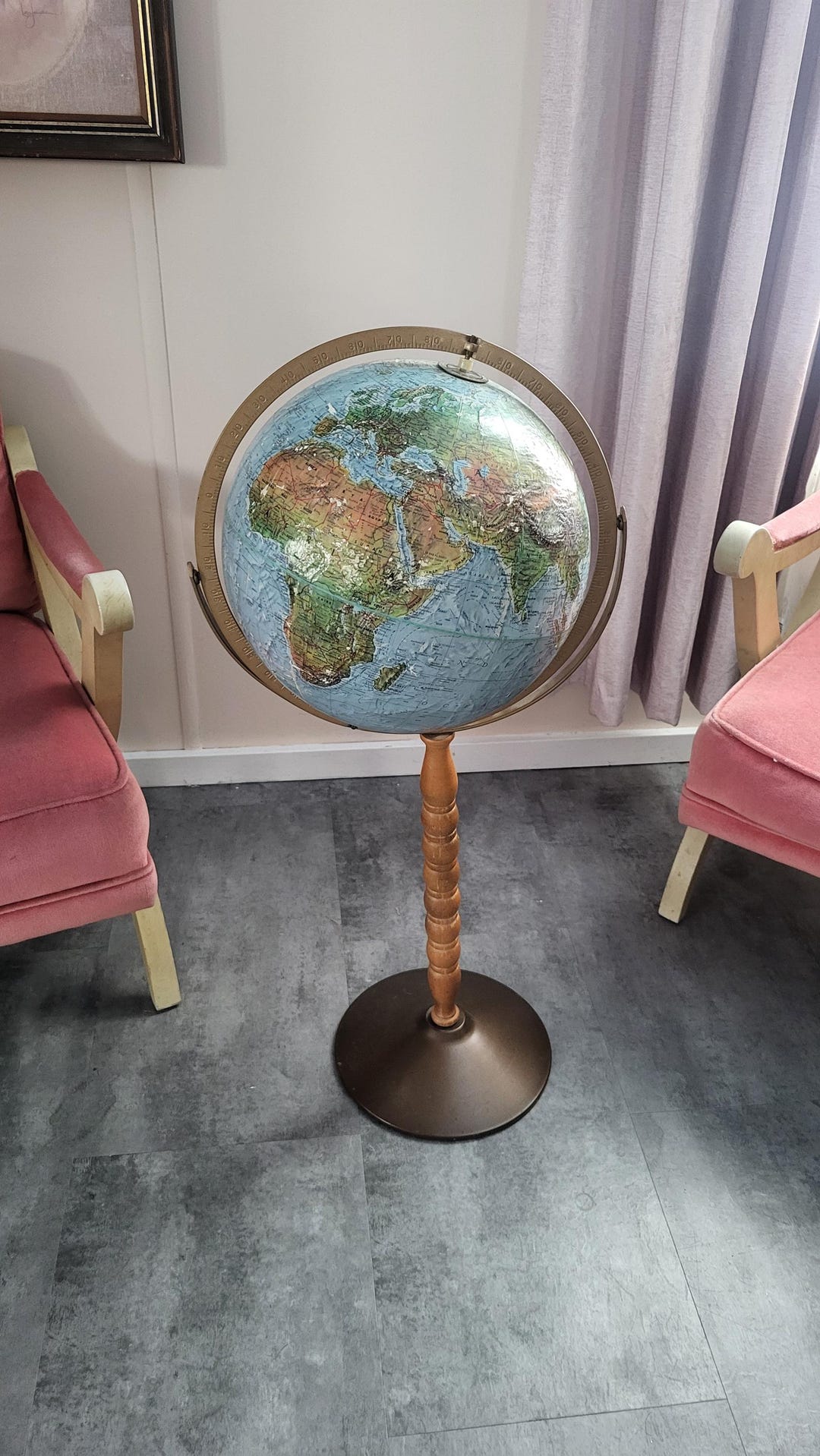 Vintage Replogle Floor Globe Made in USA 12" Diameter World Classic ...