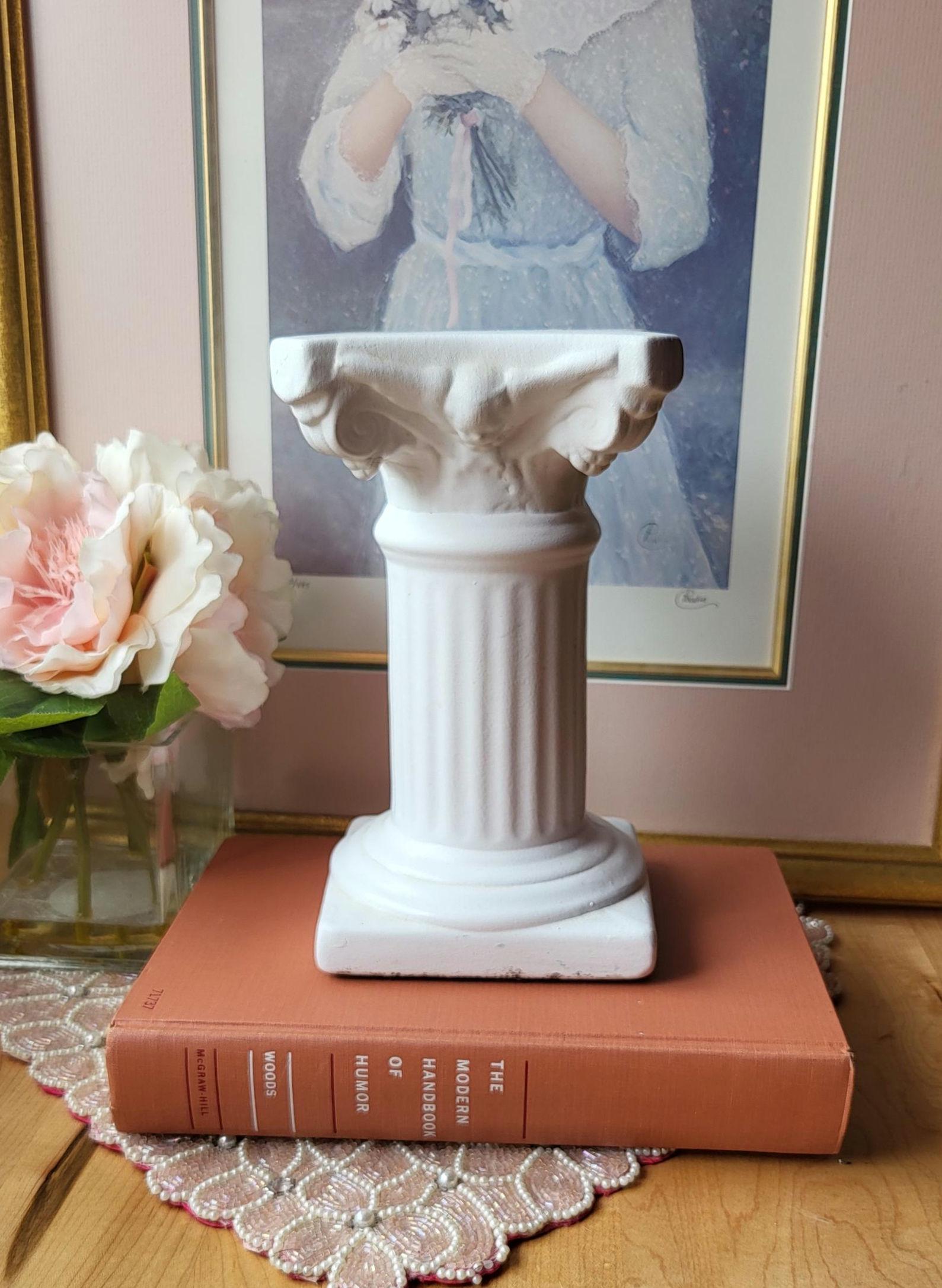 Vintage Cherub Column Plant Stand, 90s Y2K Nostalgia, White Pillar
