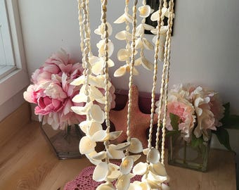 Vintage Seashell Wall Hanging -Coastal Chic Wall Decor - Bohemian Seashell Wind Chime