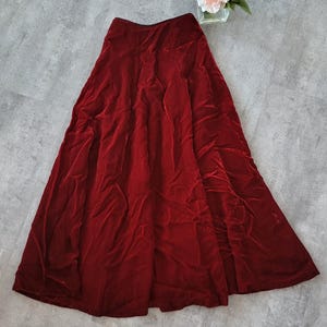 Red Long Velvet Skirt, High Waisted Skirt, Swing Skirt, A Line Skirt, Red Velvet Skirt for Women, Winter Skirt, Custom Skirt