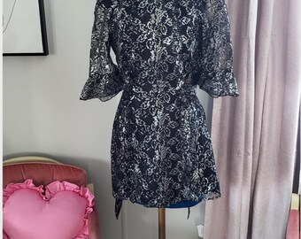 Abito in pizzo argento / H&M x The Vampires Wife - Abito vintage moderno nero argento taglia piccola