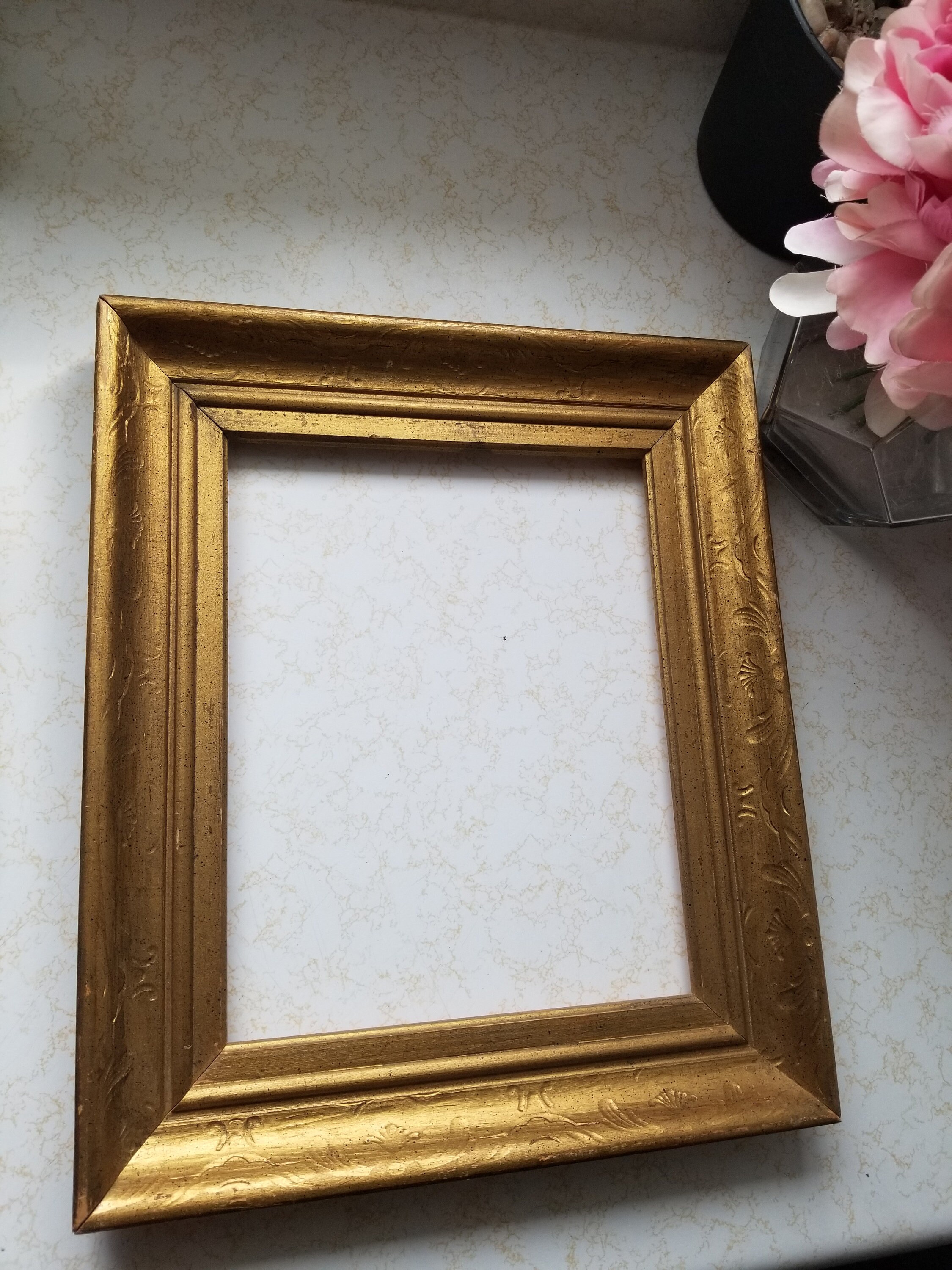 Vintage Empty Wooden Picture Frame Art Gold Wood Filigree Hollywood Regency Mid Century Modern Wall Hanging Photos Images Etsy