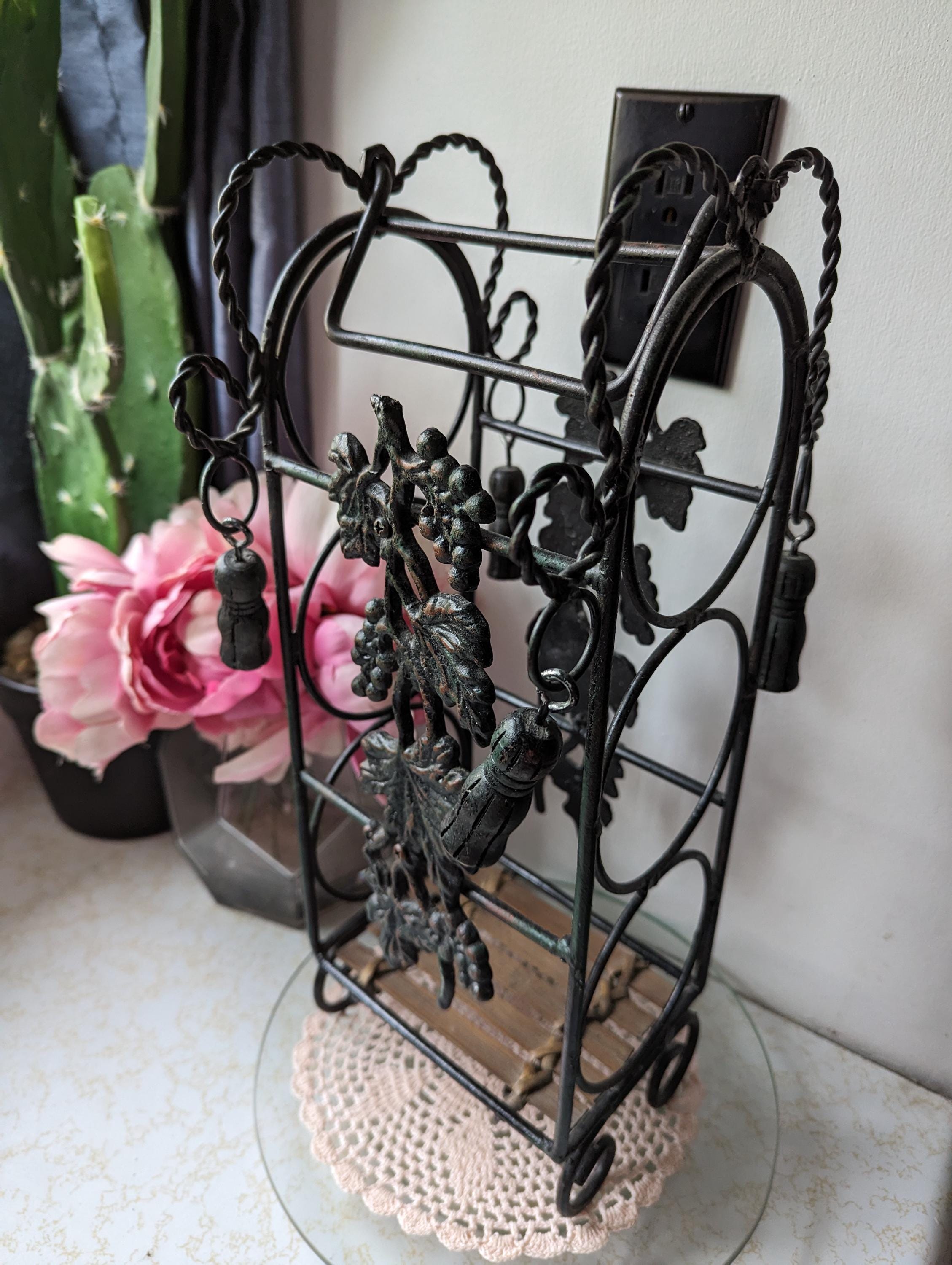 Vintage cast iron wine rack sale
