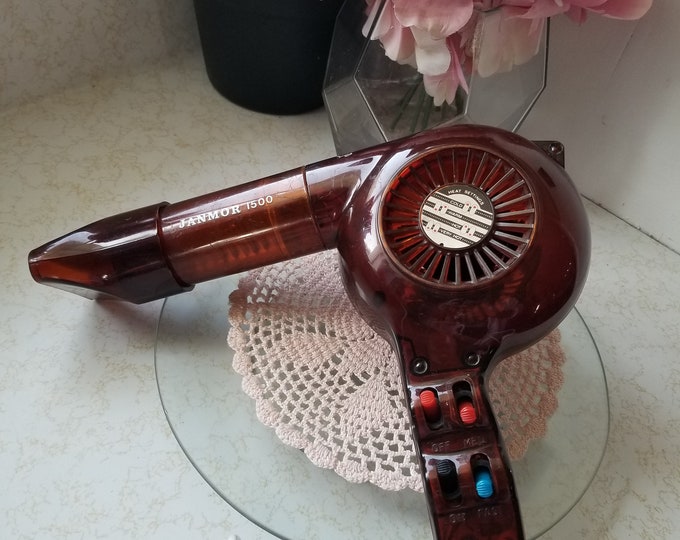 1980s Vintage Hair Dryer Windmere Janmor 1500 Blow Dryer Hot Cold