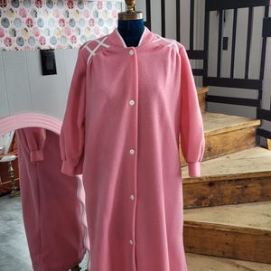 button through cotton dressing gown Printed dressing gown with buttons