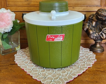 vintage Green 70's Poly-lite Coleman Drink Cooler, Beverage Cooler, Coleman Jug, Cooler Jug, 1 Gallon, 4 litres