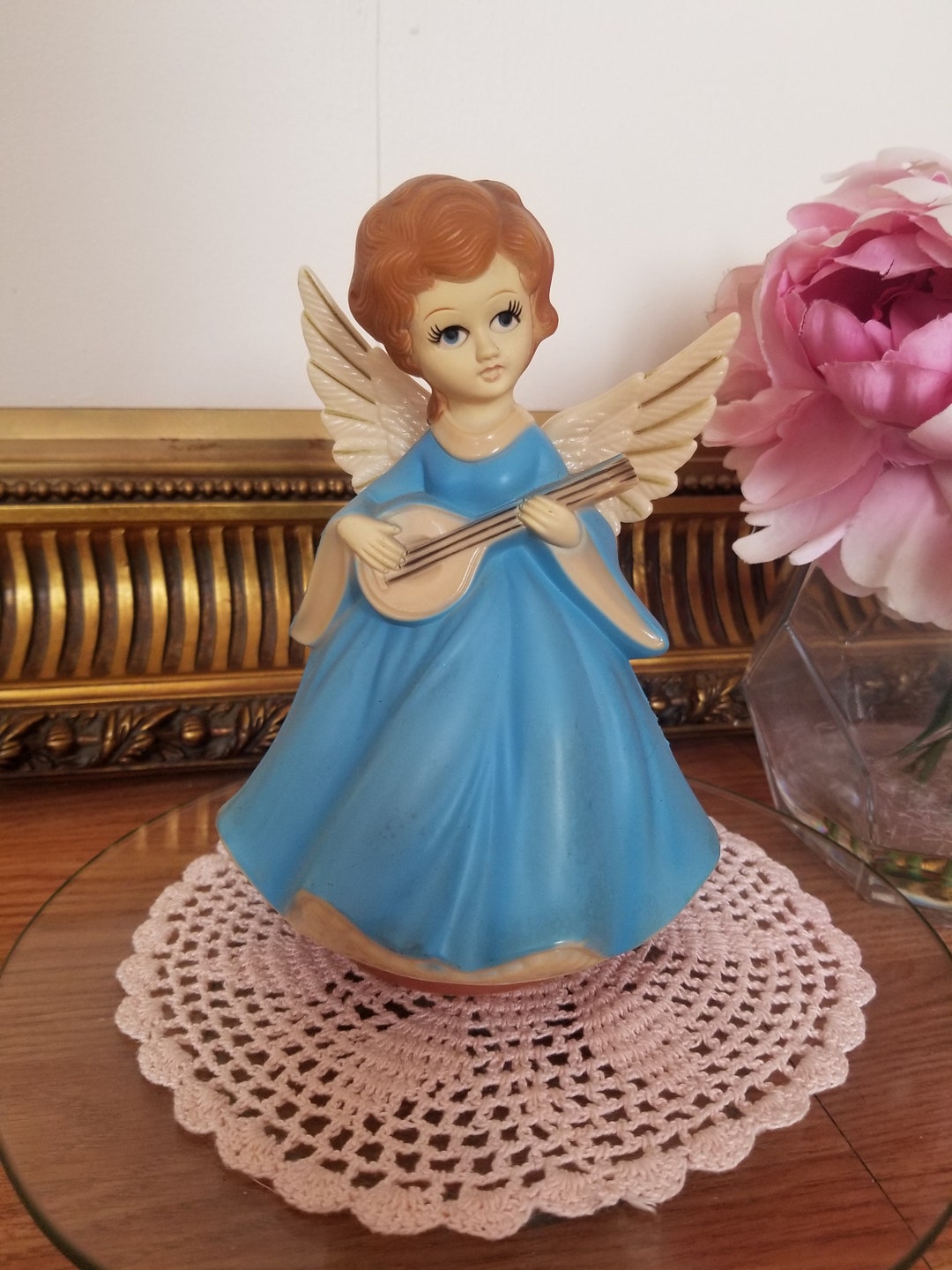 Retro Vintage Christmas Angel Music Box From the 60s Mid Century