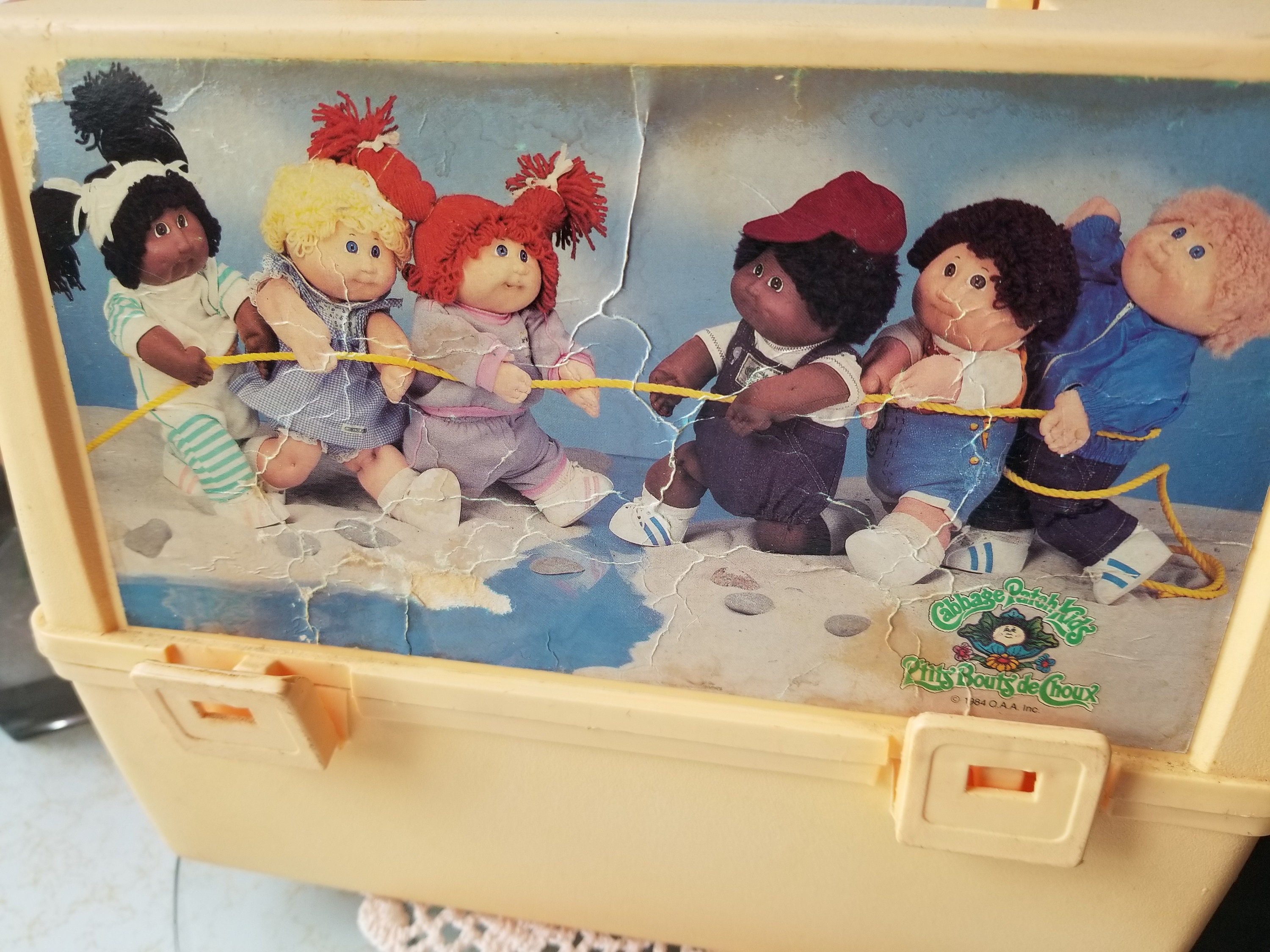 Vintage 80 s Cabbage Patch Kids Soft Peach Plastic Thermos Brand Lunch Box Etsy