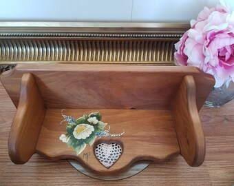 Vintage Cutest Wooden Heart Shelf - Handmade and Handpainted