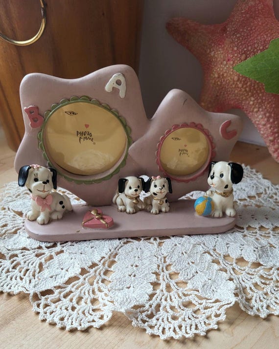 Marco De Fotos Osito Con Estrellas Rosa - Plateado, Medidas 18x23 Cm, Para Foto 13x18 Cm - Decoración Infantil