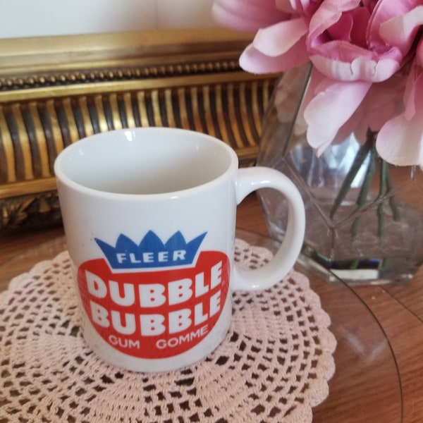 Vintage Fleer Dubble Bubble Gum Gomme Ceramic Coffee Mug Bilingual English / French