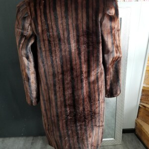 Manteau En Fourrure Vison Vintage Marron - Taille L - Occasion Très Bon État