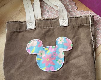 Bolso de mano vintage con estampado floral de Mickey de los parques de Disney World Resort