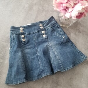 Vintage Y2K Pleated Denim Mini Skirt Pudding Small