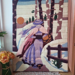 Vintage jaren 80 Frimas canvas met gestrekte draad gemaakt door Jean-Michel Jouillat