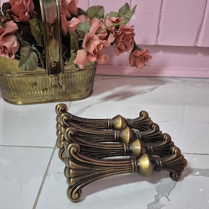 Vintage Art Deco Drawer Handles Set of 4 Art Deco Cabinet Pulls Vintage Waterfall Art Deco Cabinet Handles Art Deco Drawer Pulls