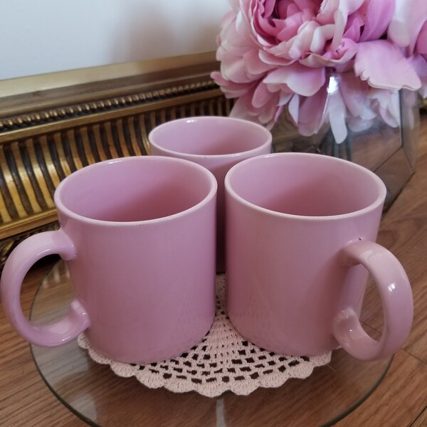 Tasse en céramique rose Extravaganza vintage des années 80 fabriquée au Japon