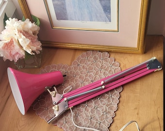 Vintage Klemmlampe in seltener rosa Farbe Studiolampe Arbeitslampe Schreibtischlampe