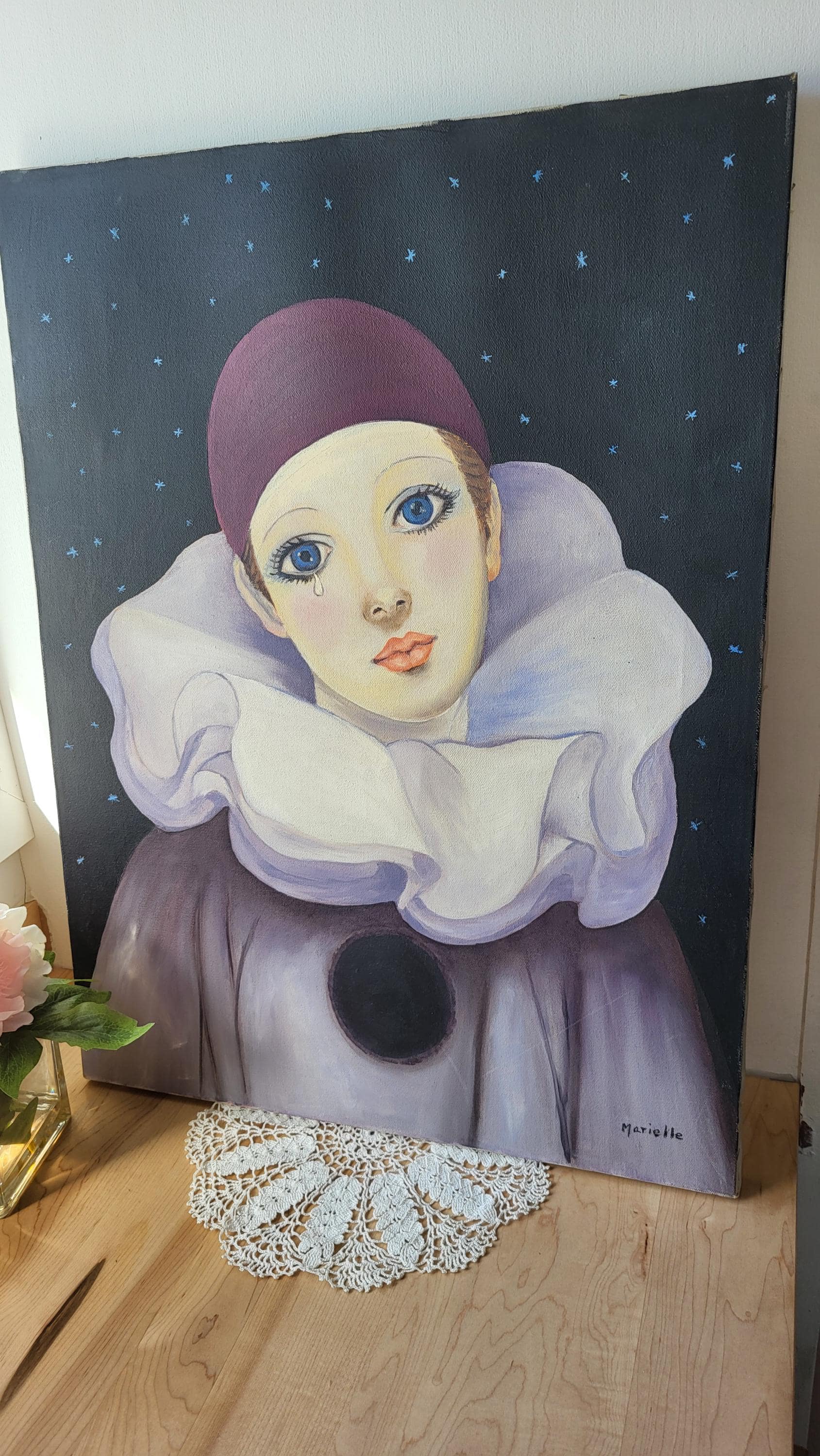 Mira Fujita ANRI アートオブジェ Vintage Handpainted Large 24