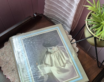 Vintage 80's Pierrot and Candle Self Adhesive Photo Album 10 Pages - Self Adhesive Photo Sticker Albums 80s