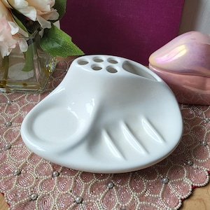 Vintage Retro Bathroom Organizator Soap Holder - Tooth Brush Holder / Glass Holder and Tooth Paste Holder All In One Handmade Unique 70&#39;s