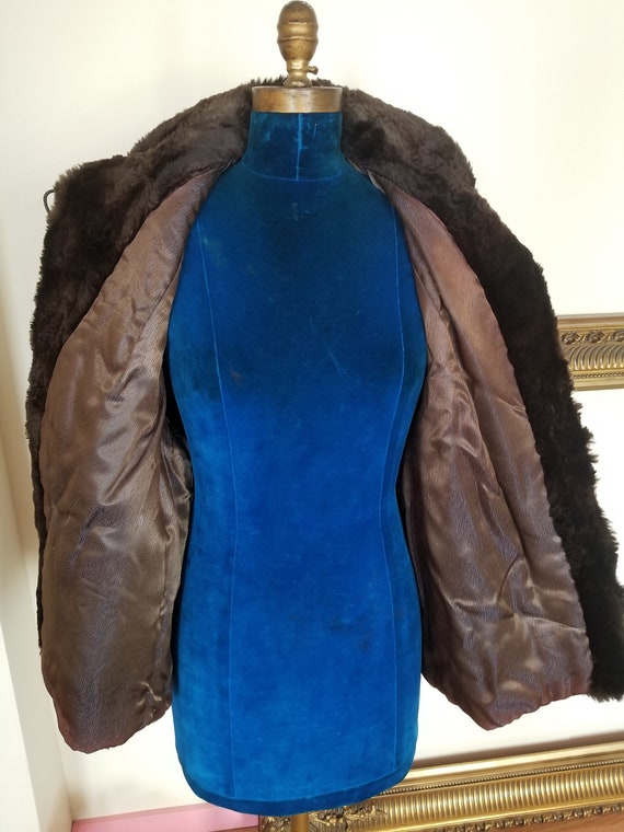 Veste de fourrure marron glamour vintage des anné… - image 3