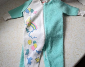 Vintage retro jaren 80-90 mooie baby slaapzak kleurblok maat 6 maanden