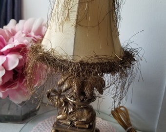 Vintage Table Lamp Bell Shade Rustic Decor Lights 12" Antique Look Lamp Accent Pineapple Camel Lamp