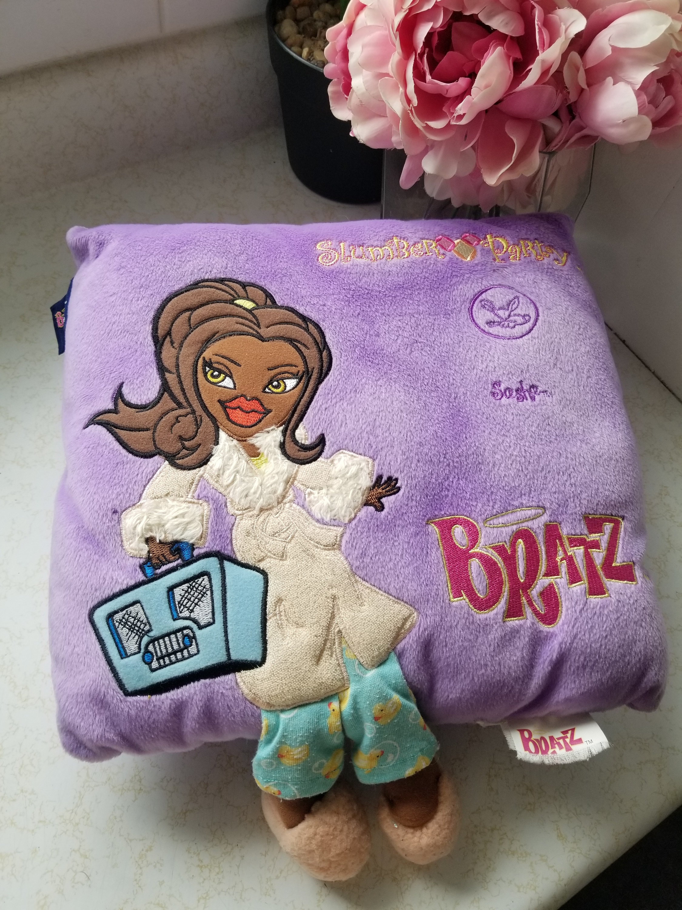 Bratz Sasha 3D 2003 Slumber Party Plush Throw Pillow Lavender 11