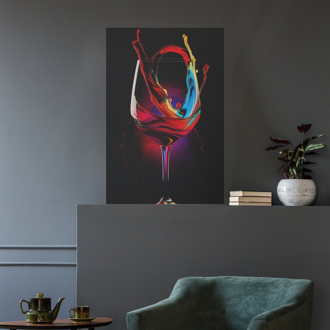 When It Pours Abstract Wine Canvas Art Wine Canvas Wall Art Canvas Wine