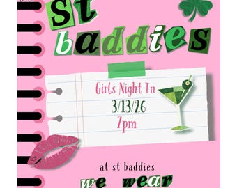 St Baddies St Patrick’s Day Girl Night Invitation