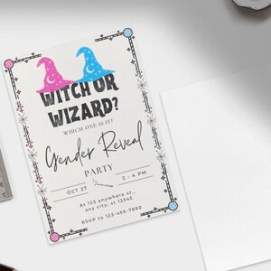 Gender Reveal Invitation Template Fall Halloween Theme for - Etsy