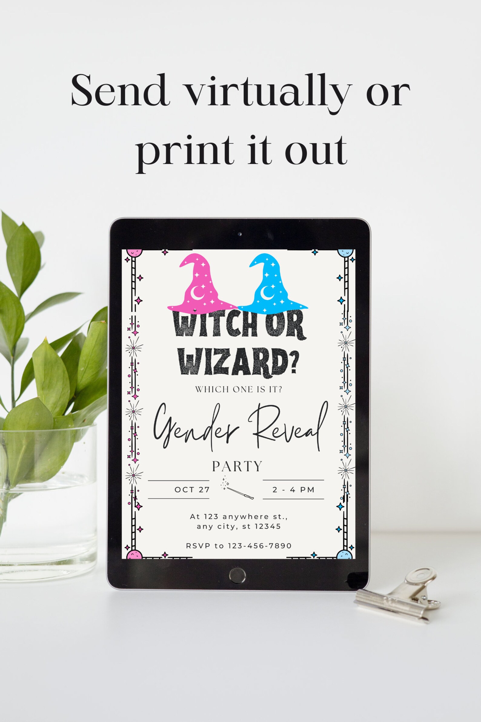 Gender Reveal Invitation Template Fall Halloween Theme for - Etsy