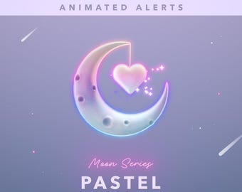 Alertes de diffusion céleste sur Twitch – Pastel | Superpositions de lune animées pour le streaming (téléchargement numérique)
