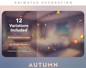 Pack de superpositions de feuilles d'automne pour le streaming sur Twitch : décorations d'automne animées ou alertes plein écran