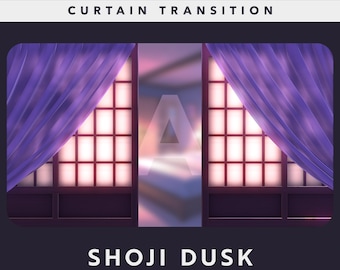 Transition du rideau Shoji Dusk : Purple Anime Night pour OBS Streamlabs (téléchargement numérique)