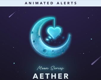 Alertes de diffusion céleste sur Twitch – Éther | Superpositions de lune animées pour le streaming (téléchargement numérique)