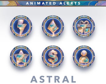 Alertes Twitch animées Astral : superposition de flux (téléchargement numérique)