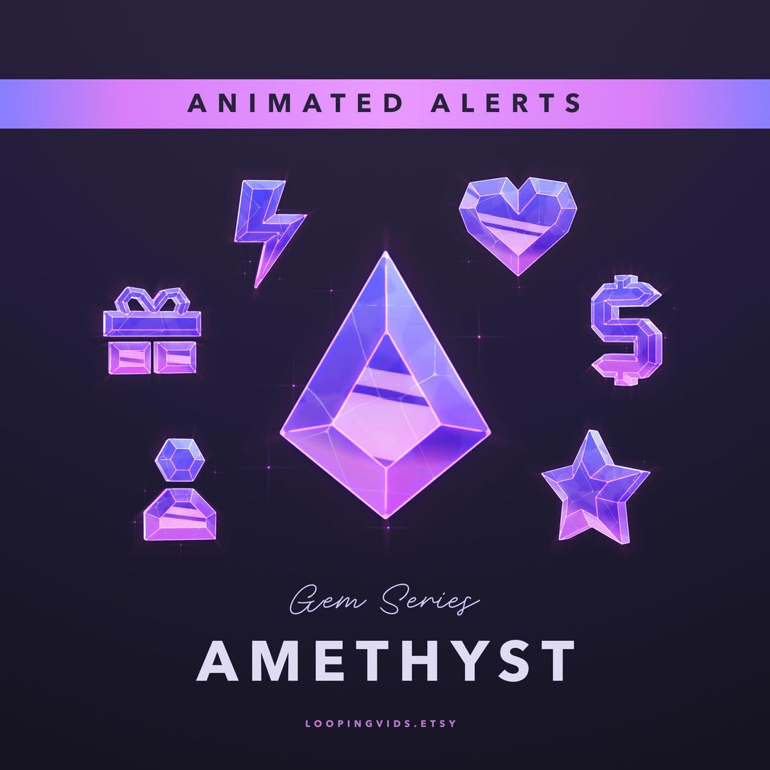 Amethyst Gem Animated Twitch Alerts: Stream Overlay (digital Download ...