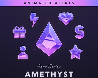 Amethyst Gem Animated Twitch Alerts: Stream Overlay (Digital Download)