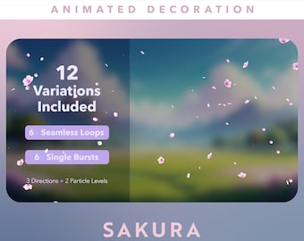 Pack de superpositions de pétales de Sakura blanches et roses pour le streaming Twitch : décorations ou alertes plein écran
