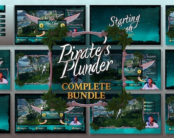 Twitch Overlay Theme: Pirate's Plunder- Complete Bundle