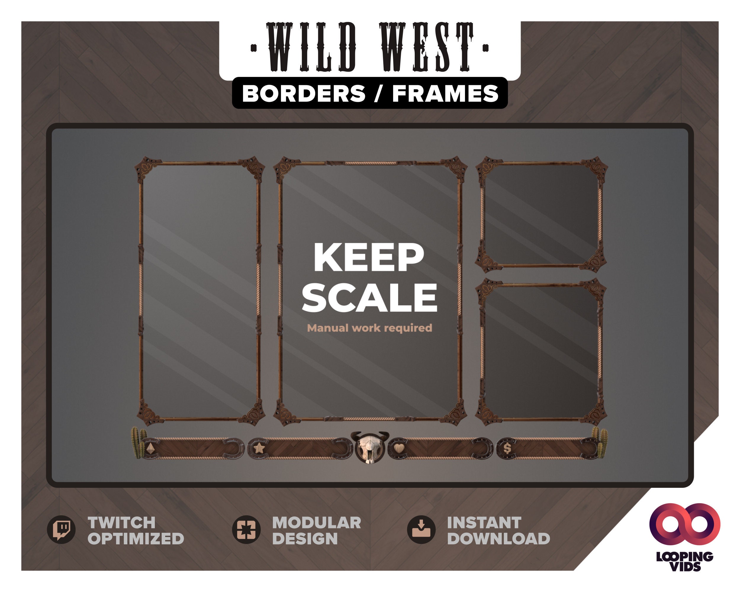 Twitch Overlays: Wild West - Border Frames & Bar Panels - Etsy