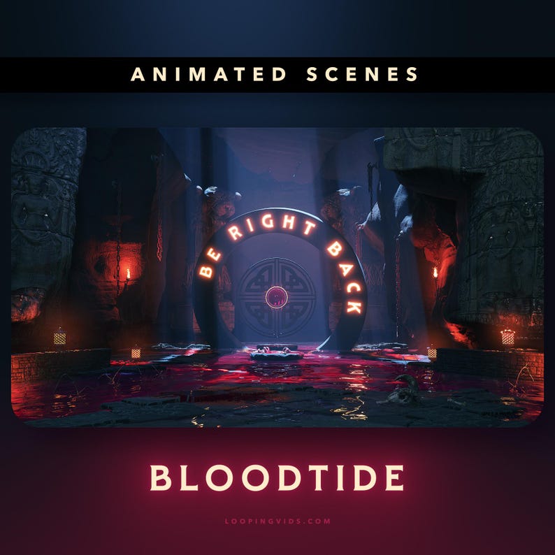 Twitch Overlays: Bloodtide - Animated Screens - Etsy