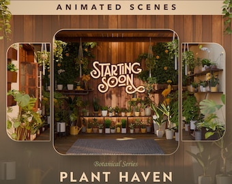 Écrans animés Plant Haven Twitch : superpositions de flux botaniques